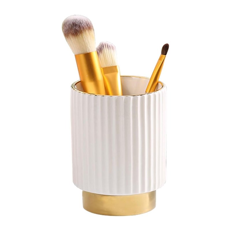 Nwvuop white ceramic dressing-table brush pot