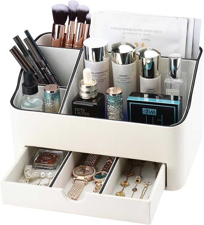 KINGFOM Compact Makeup Organiser with Drawer on Amazon UK