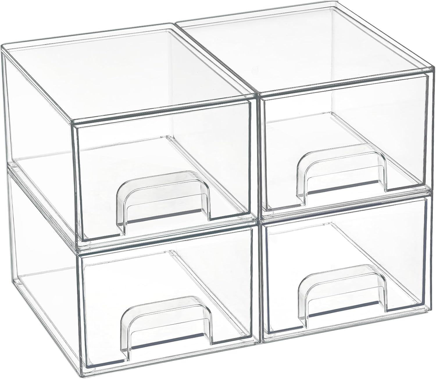 Vtopmart 4-Pack Small Stackable Acrylic Drawer Organisers