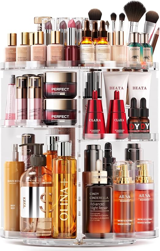 Auxmir Adjustable 9-Tier Rotating Makeup Organiser