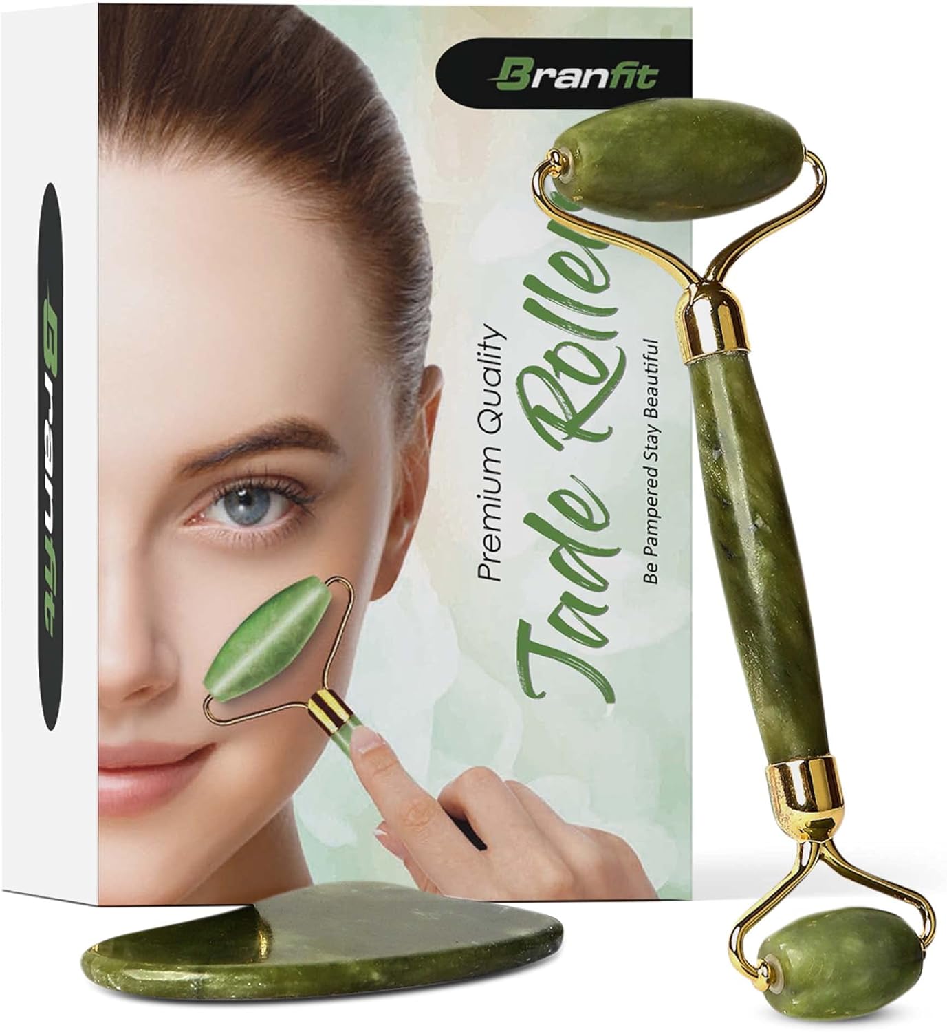 BRANFIT Jade Roller and Gua Sha Set