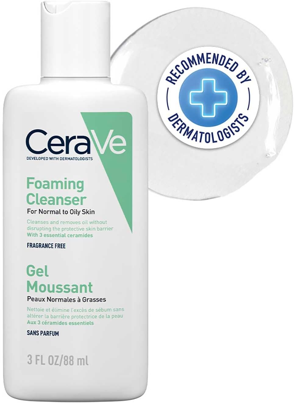 CeraVe travel size foaming cleanser 88ml bottle