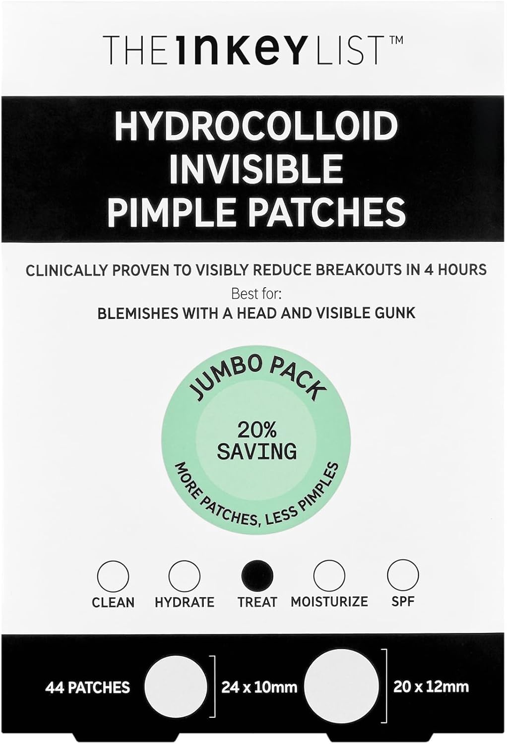 The INKEY List Hydrocolloid Invisible Pimple Patches Supersize