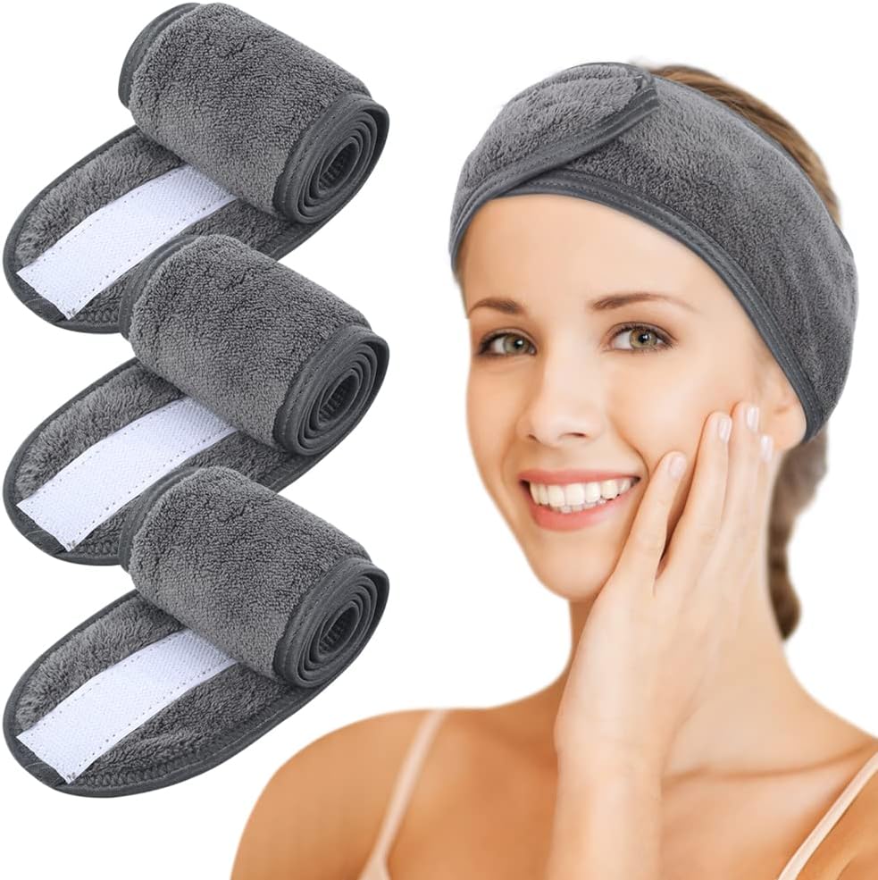 KinHwa 3 Pack Spa Facial Headband Makeup Hair Band