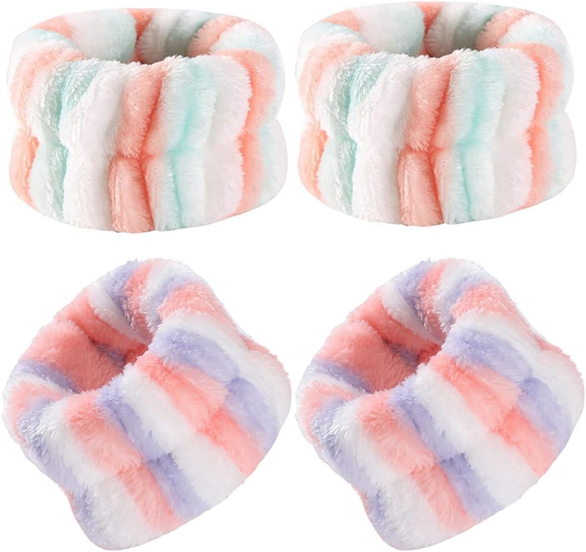 4 Pcs Wrist Washband Soft Coral Fleece