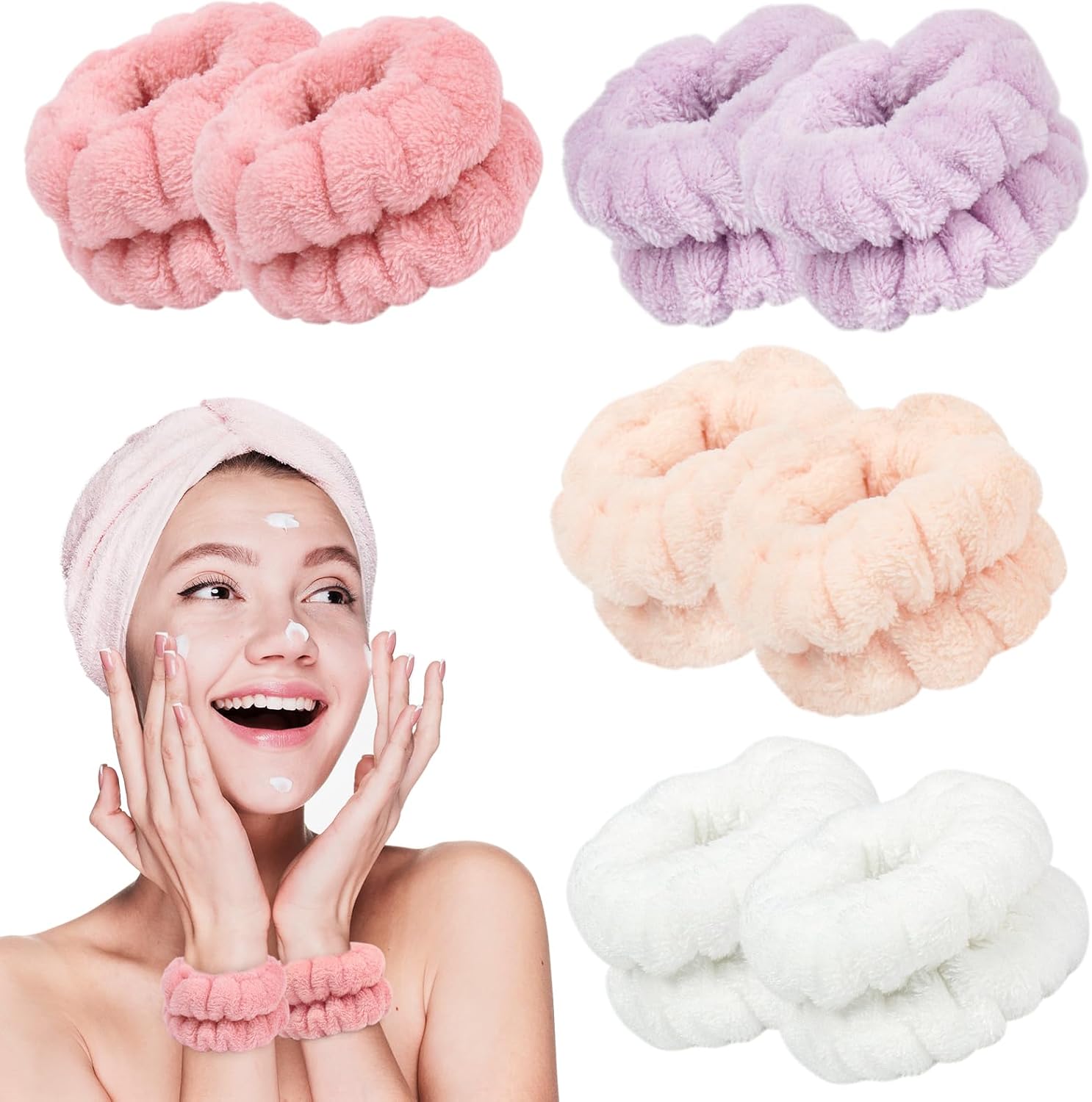 Wrist Bands for Face Washing 8 Pcs Skincare